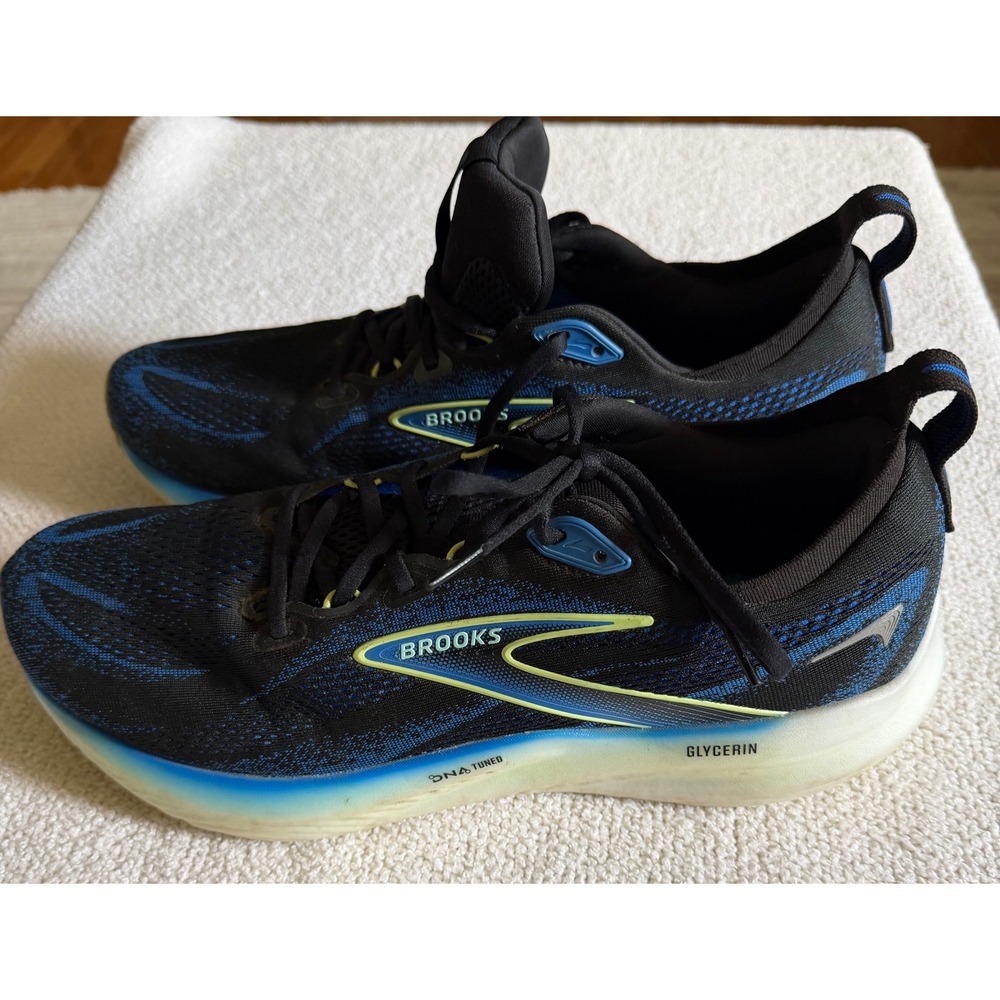 Brooks Glycerin 22 Mens Running Shoes Black Blue Lime 1104451D002 Size 14